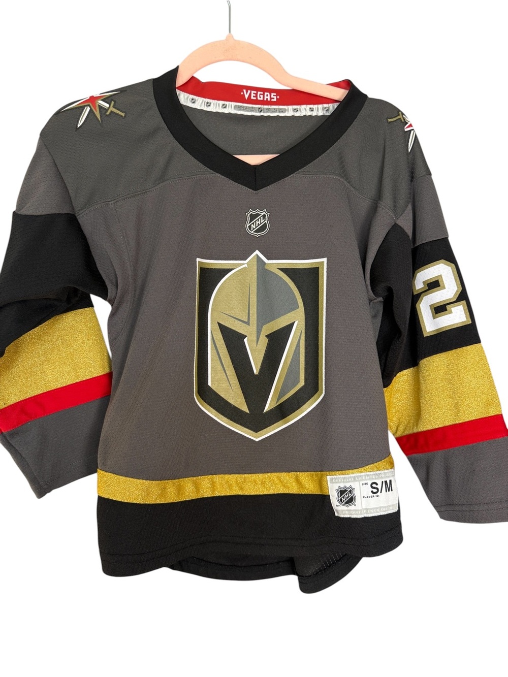 Kids Vegas Golden Knights Fleury #29 Jersey- Gray/Gold/Black